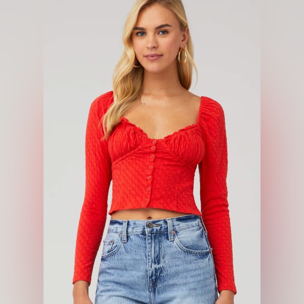 Free People Ladybug Long Sleeve Top (XS)